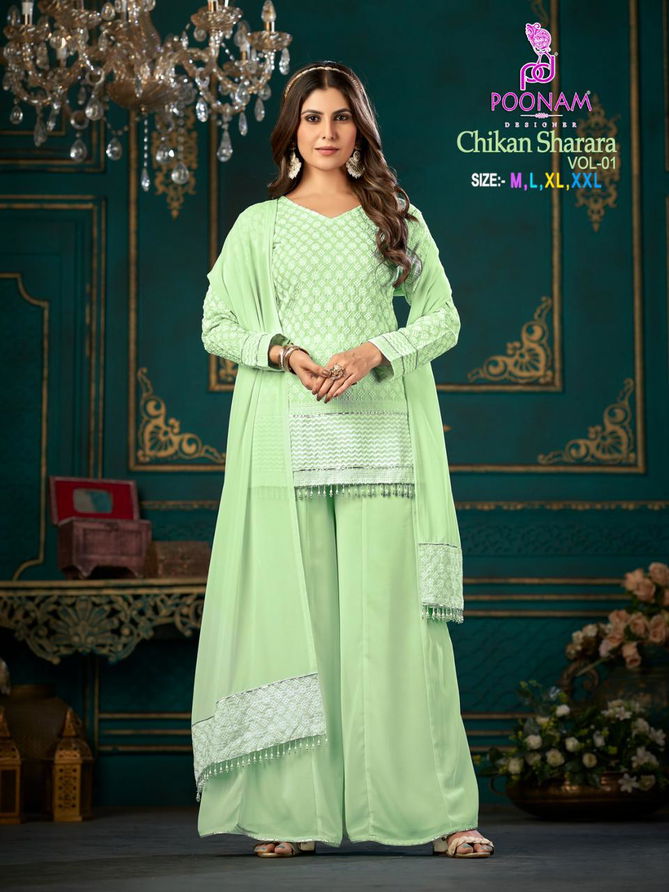 Chikan Sharara Vol 1 By Poonam Readymade Sharara Suits Catalog